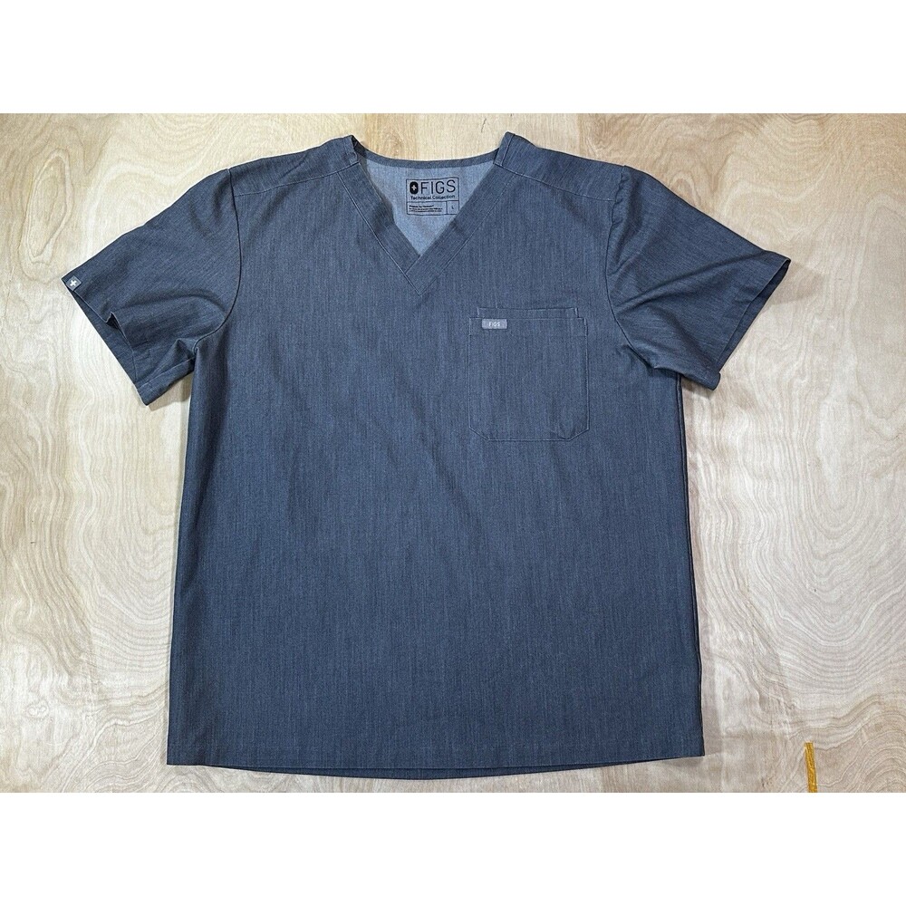 Figs Short Sleeve Scrub Top Men's size Large Graphite